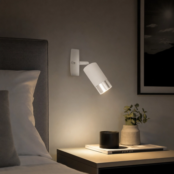 Monreale | Aplique Metal Moderno Sereno Orientable GU10 en dormitorio moderno argentino