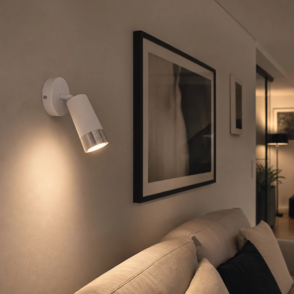 Monreale | Aplique Metal Moderno Sereno Orientable GU10 en living moderno argentino