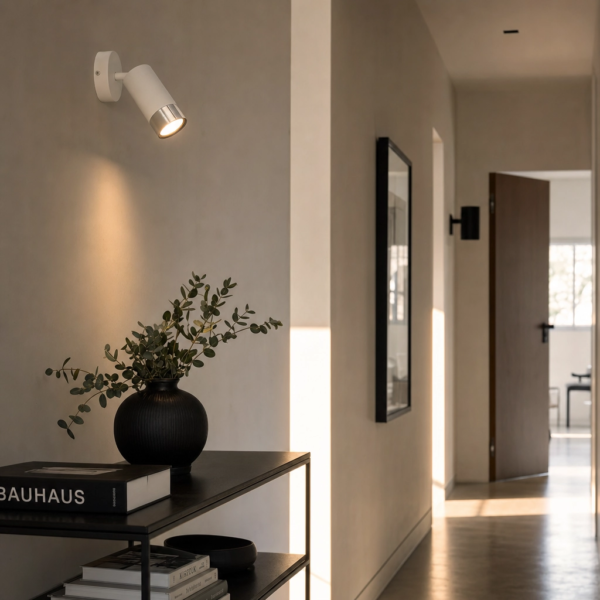Monreale | Aplique Metal Moderno Sereno Orientable GU10 en pasillo moderno argentino
