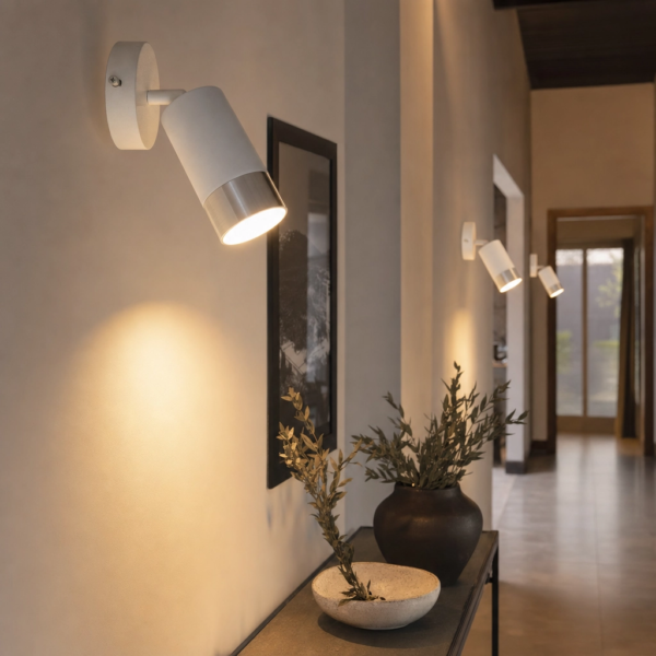 Monreale | Aplique Metal Moderno Sereno Orientable GU10 en pasillo moderno argentino