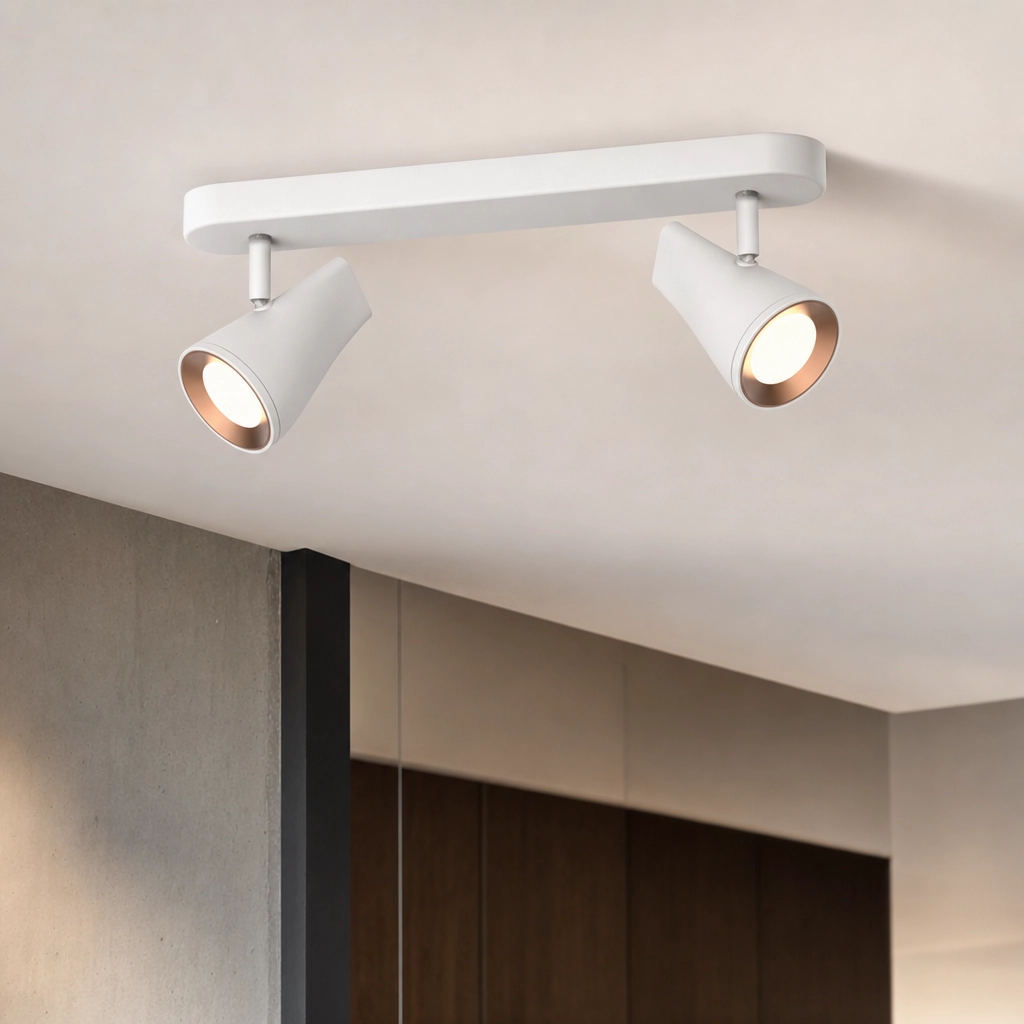 Sperlinga Plafón Spot Doble LED Acrílico montado en el techo — primer plano en el techo