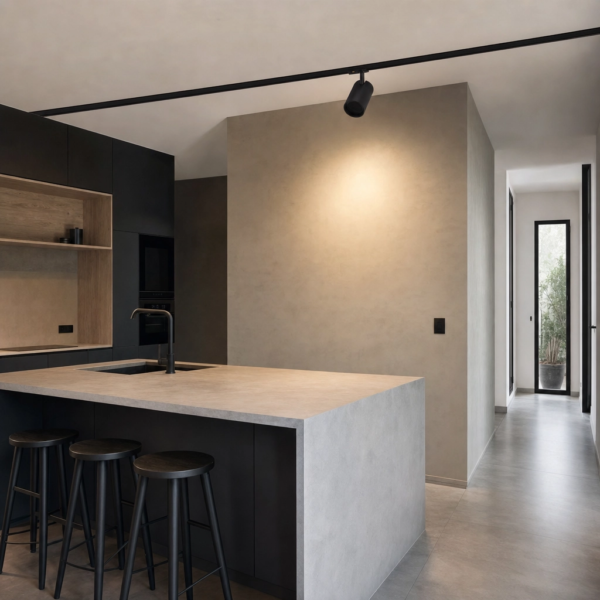 Spot Orientable, Línea Smart, para Rieles Magnéticos. 26W, 480 lm, 3000K ~ 6500K. 70×115mm Negro en cocina moderno argentino