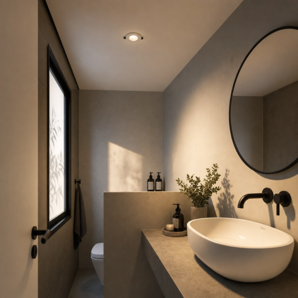 Favara | Spot Policarbonato Minimalista Sobrio Embutir GU10 en baño moderno argentino