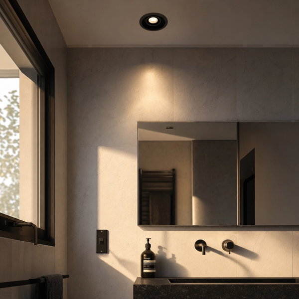 Modugno | Spot Policarbonato Minimalista Sobrio Embutir GU10 en baño moderno argentino